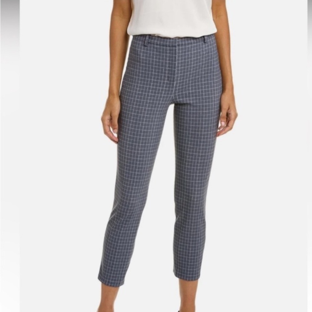 Theory Women's Frey Multi Precision Grid Cropped Pants